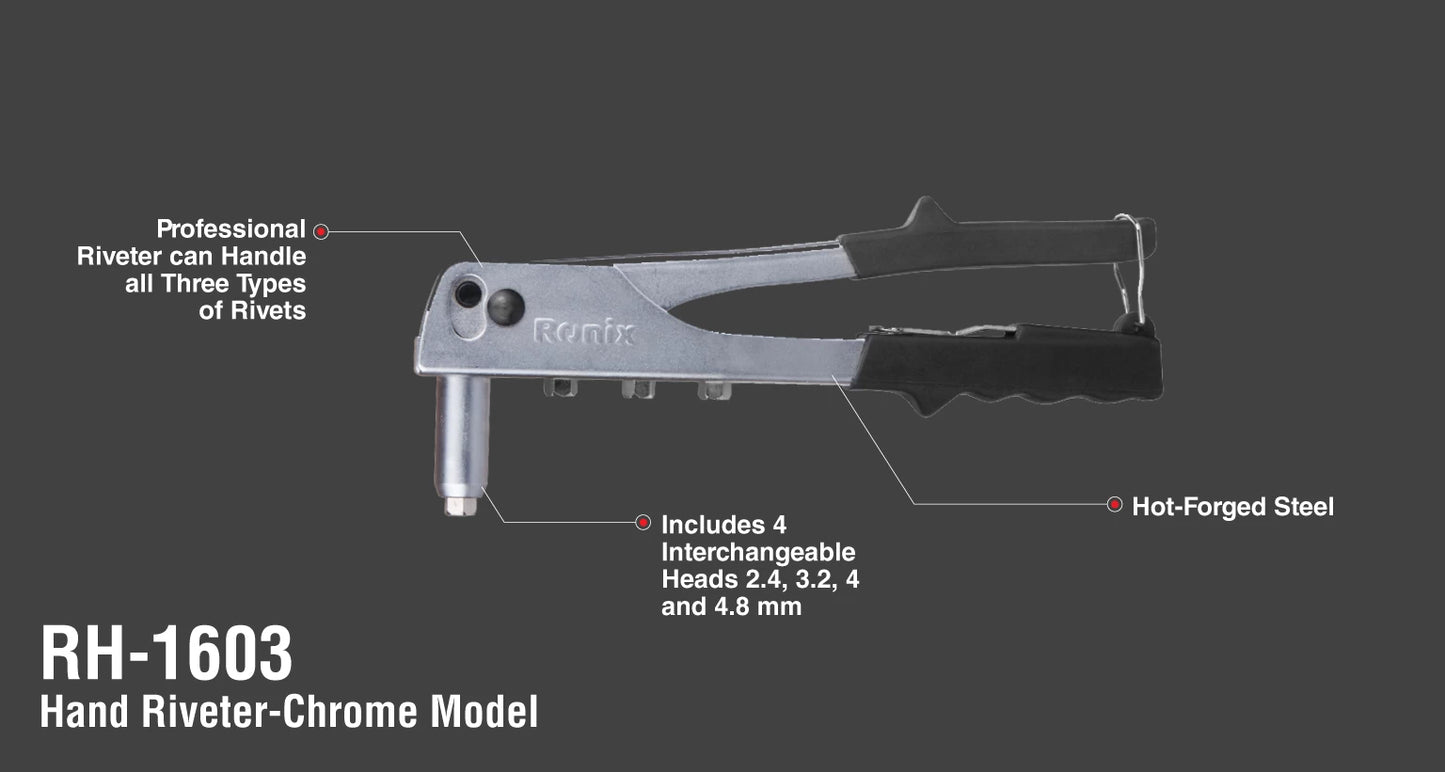 [RH-1603] Rivettatrice Manuale-Cromo Modello