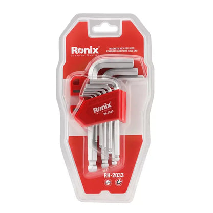 [RH-2033] Set di Chiavi Esagonali Magnetiche a Braccio Corto (9Pcs)