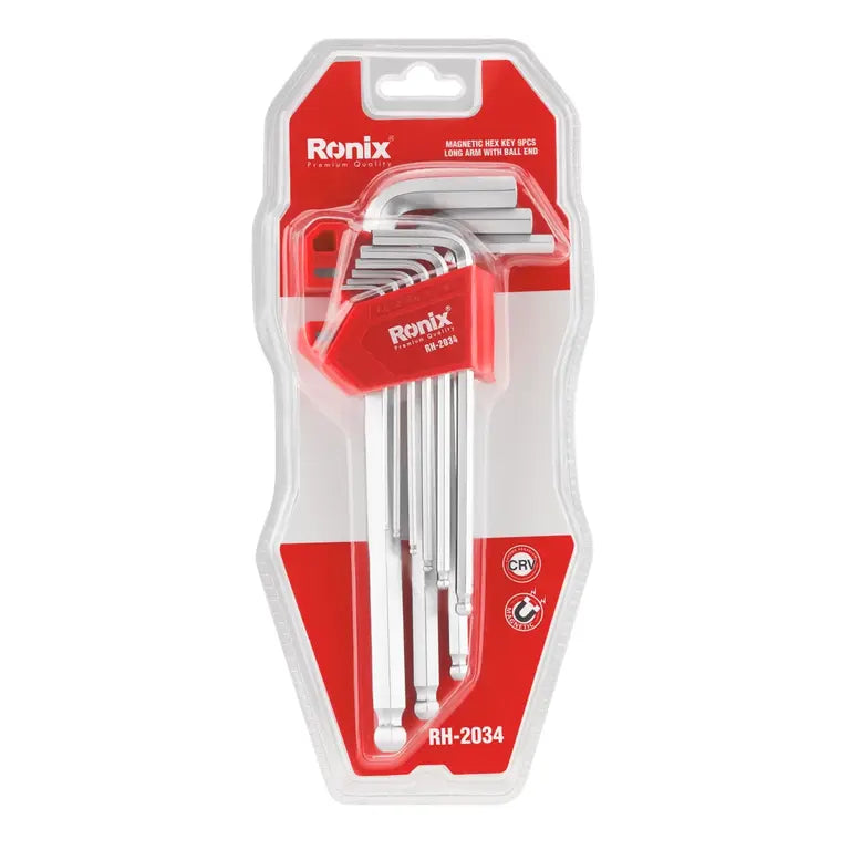 [RH-2034] Set di Chiavi Esagonali Magnetiche a Braccio Lungo (9 Pezzi)