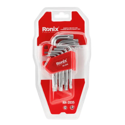 [RH-2035] Set di Chiavi Torx Magnetiche a Braccio Corto (9 Pezzi)