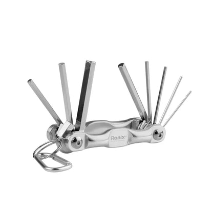 [RH-2040] Set di Chiavi Esagonali Pieghevoli in Alluminio (8Pz)
