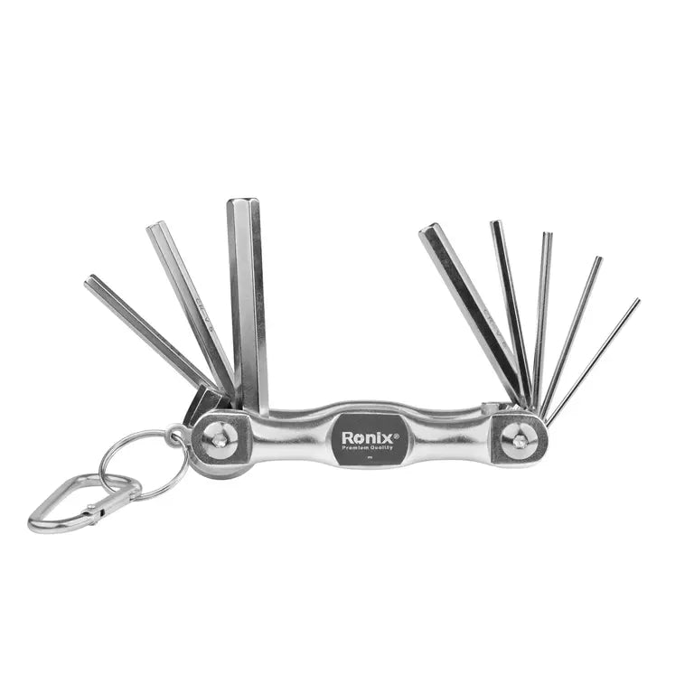 [RH-2040] Set di Chiavi Esagonali Pieghevoli in Alluminio (8Pz)