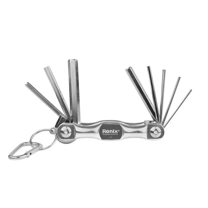 [RH-2040] Set di Chiavi Esagonali Pieghevoli in Alluminio (8Pz)