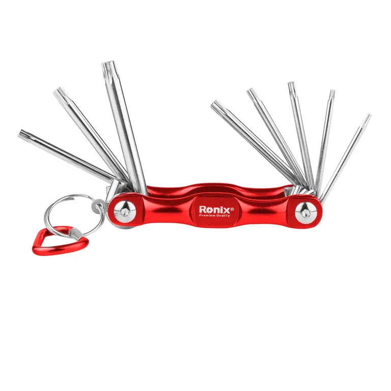 [RH-2041] Set di Chiavi Torx Pieghevoli in Alluminio (8Pz)