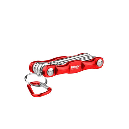 [RH-2041] Set di Chiavi Torx Pieghevoli in Alluminio (8Pz)