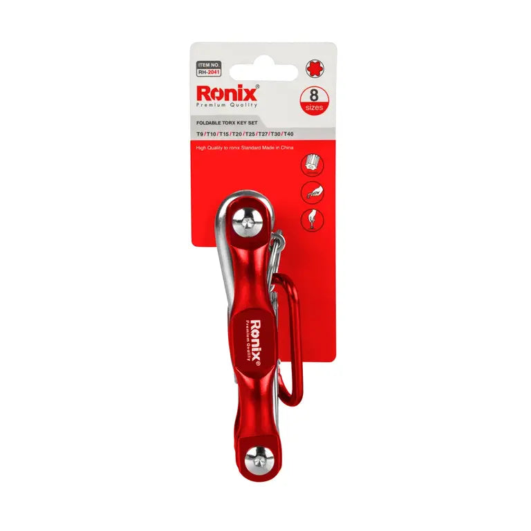 [RH-2041] Set di Chiavi Torx Pieghevoli in Alluminio (8Pz)