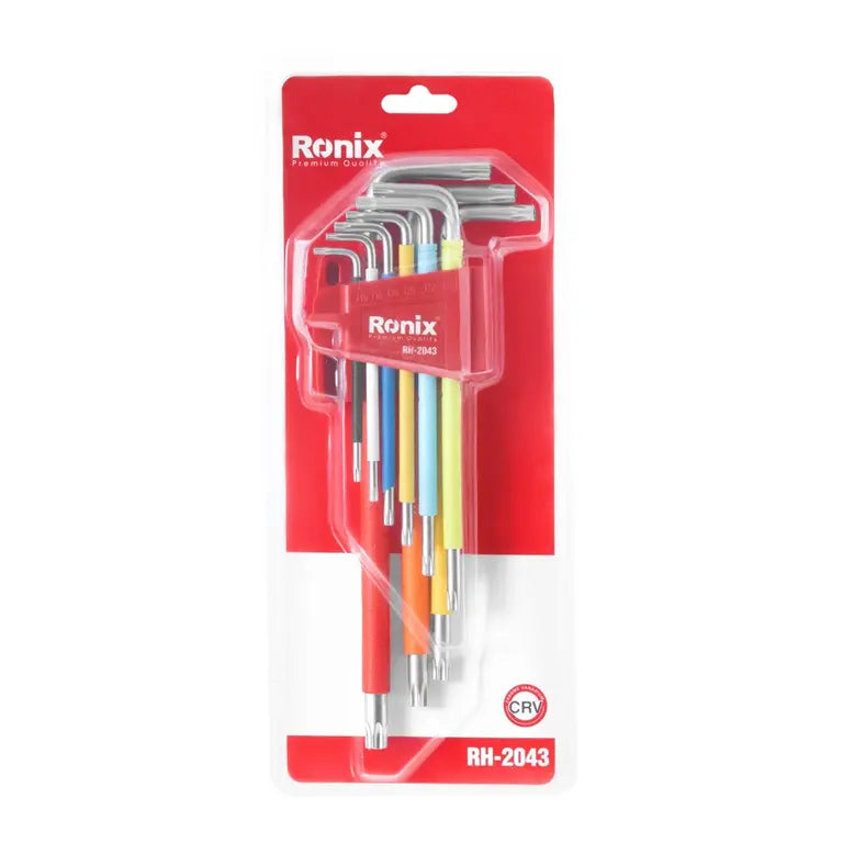 [RH-2043] Multi Colore Braccio Extra Lungo Estremità Torx 9pcs Cr-V
