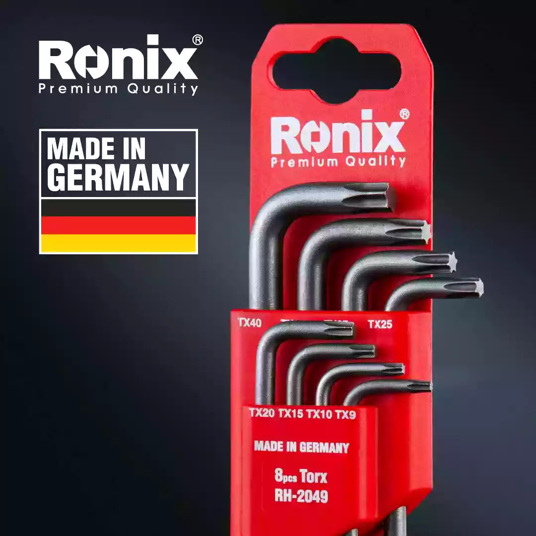 [RH-2049] Set di 8 Chiavi Torx a Braccio Corto Tedesche