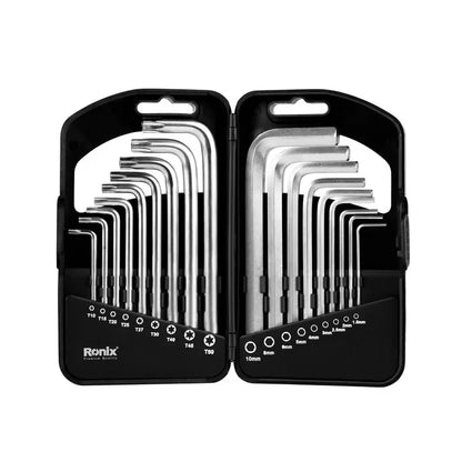 [RH-2051] Set di Chiavi Esagonali Corte Combinato (18Pz)