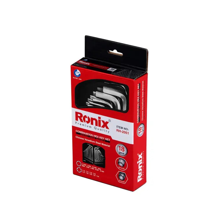 [RH-2051] Set di Chiavi Esagonali Corte Combinato (18Pz)