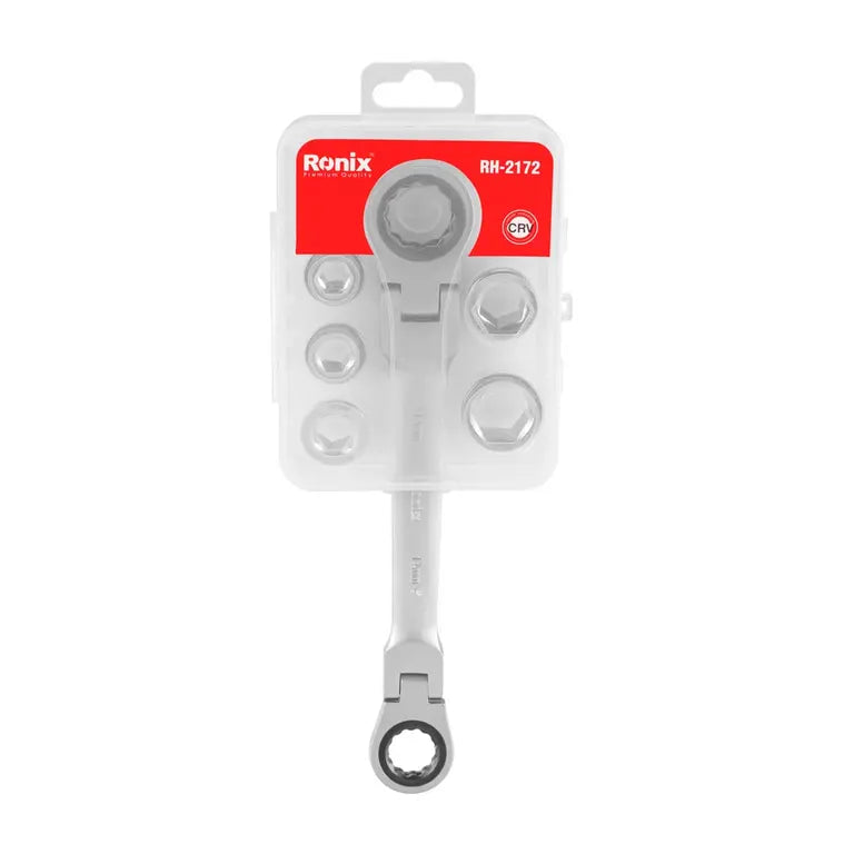 [RH-2172] Set di chiavi a cricchetto a doppia estremità con testa flessibile 7 in 1
