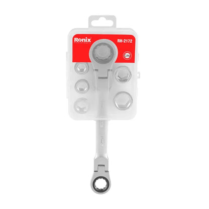 [RH-2172] Set di chiavi a cricchetto a doppia estremità con testa flessibile 7 in 1