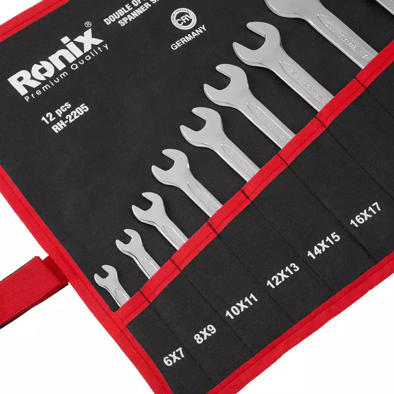 [RH-2205] Set di chiavi a bocca aperta doppie 12pcs