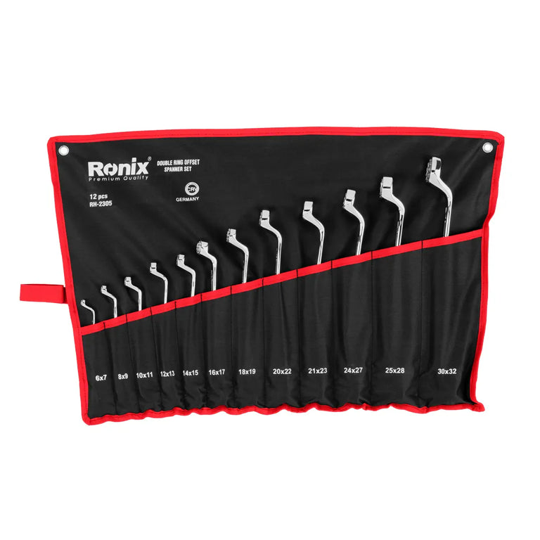[RH-2305] Set di chiavi a cricchetto offset a doppio anello 12pz