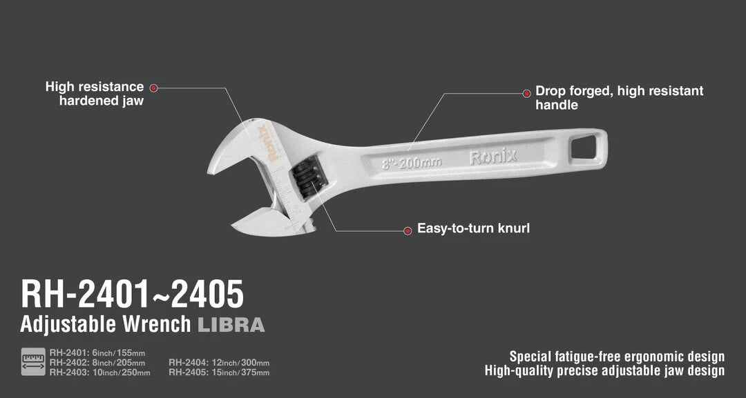 [RH-2402] Chiave Regolabile 8 inch-Libra Series