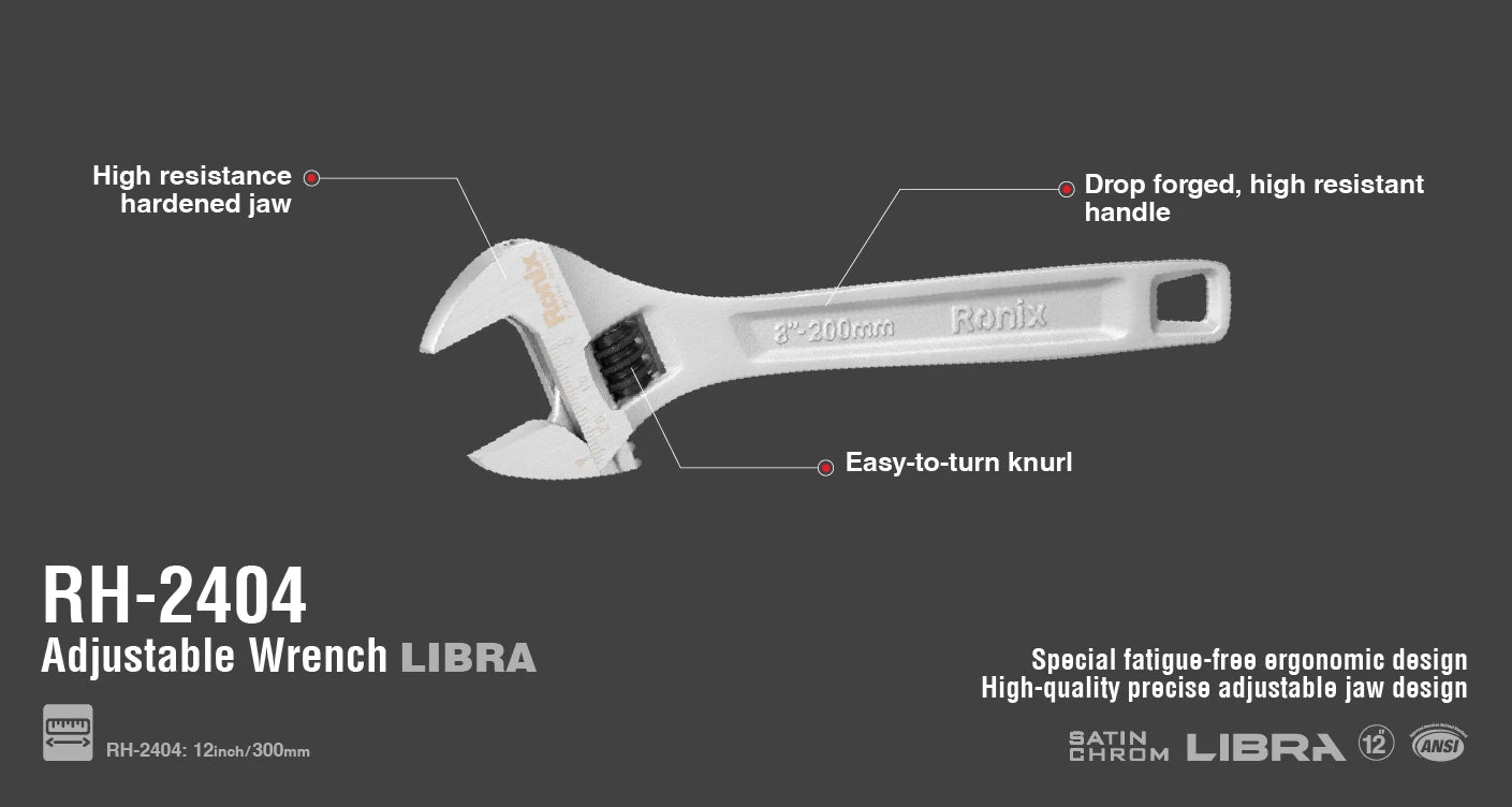 [RH-2404] Chiave Regolabile 12Inch-Libra Series