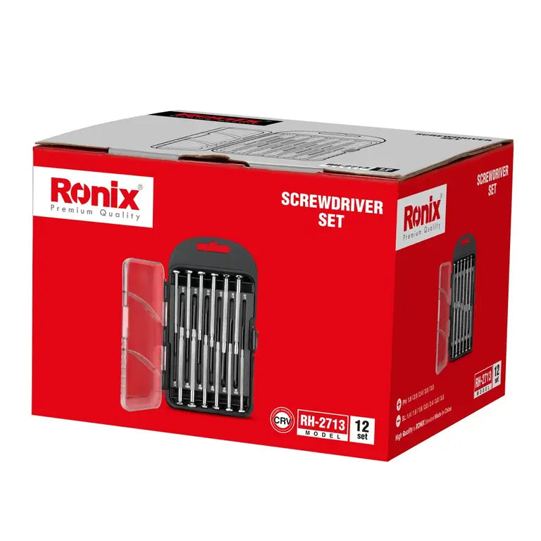 [RH-2713] Set di Cacciaviti di Precisione con Manico in Acciaio (12Pcs)