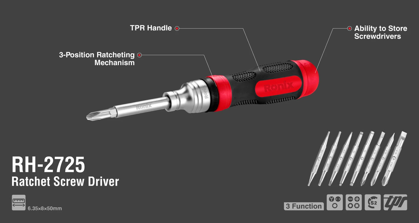 [RH-2725] Cricchetto Cacciavite 19 in 1 S2 Rod