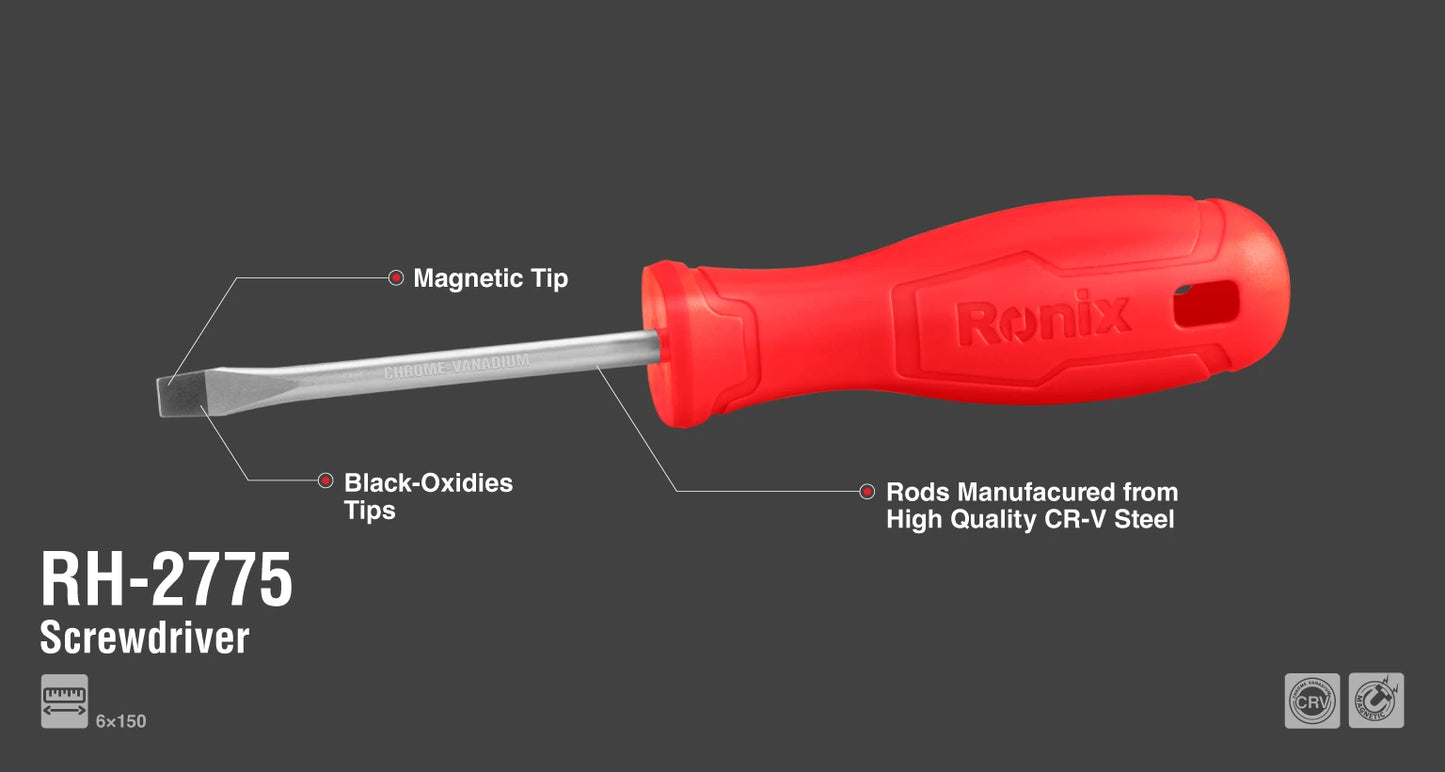 [RH-2775] Cacciavite con Manico in Plastica 6x150mm