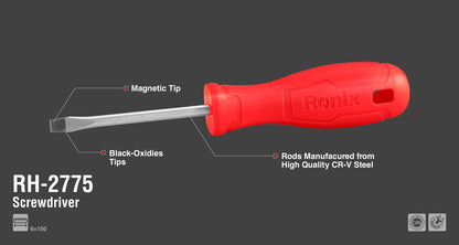 [RH-2775] Cacciavite con Manico in Plastica 6x150mm