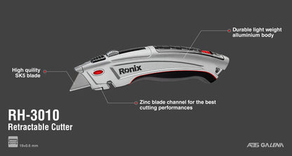 [RH-3010] Cutter retrattile trapezoidale modello Shark