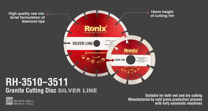 [RH-3511] Mini Disco da Taglio Granito 115mm - serie Silverline