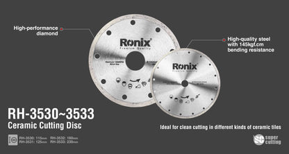 [RH-3532] Disco da Taglio in Ceramica 180x22.2x5mm