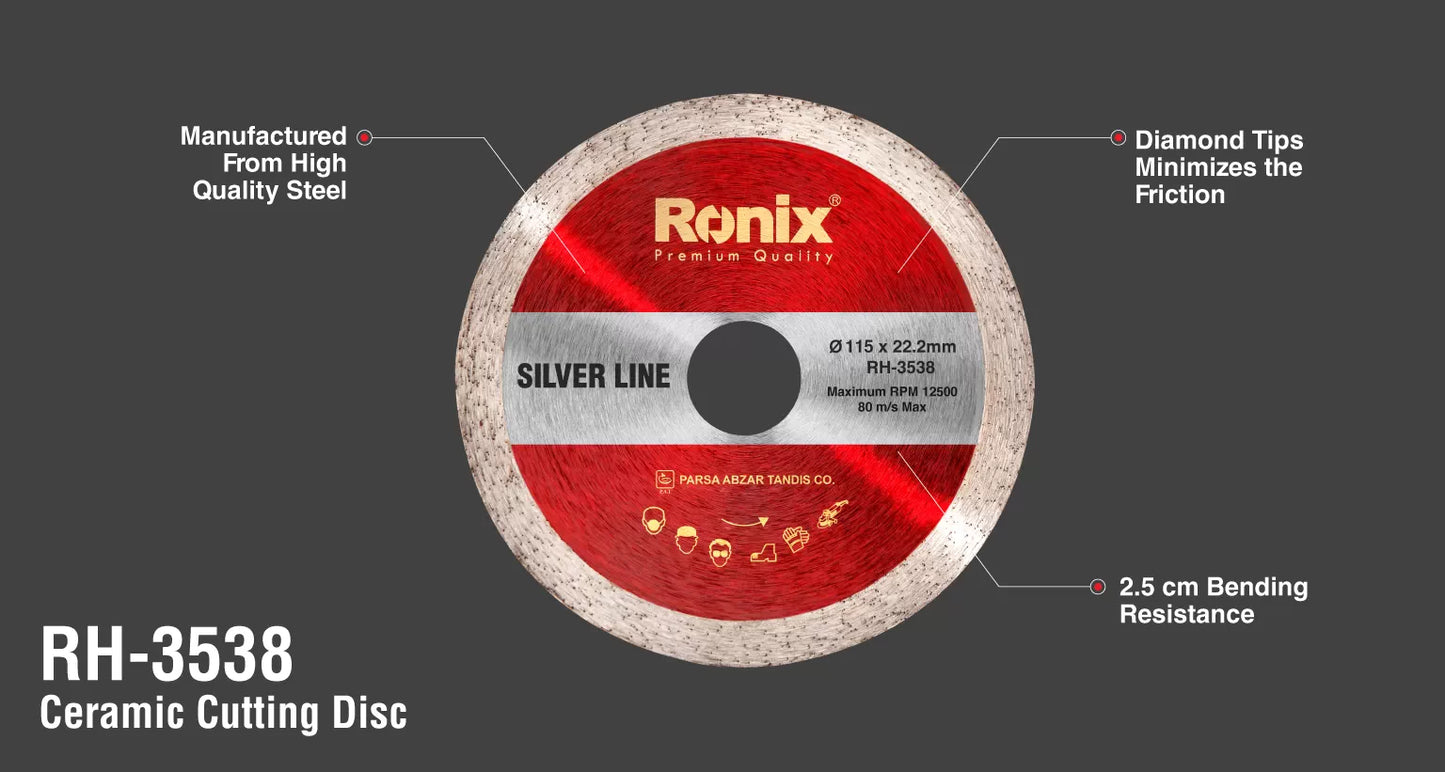 [RH-3538] Disco da Taglio Ceramico 115mm - Serie Silverline