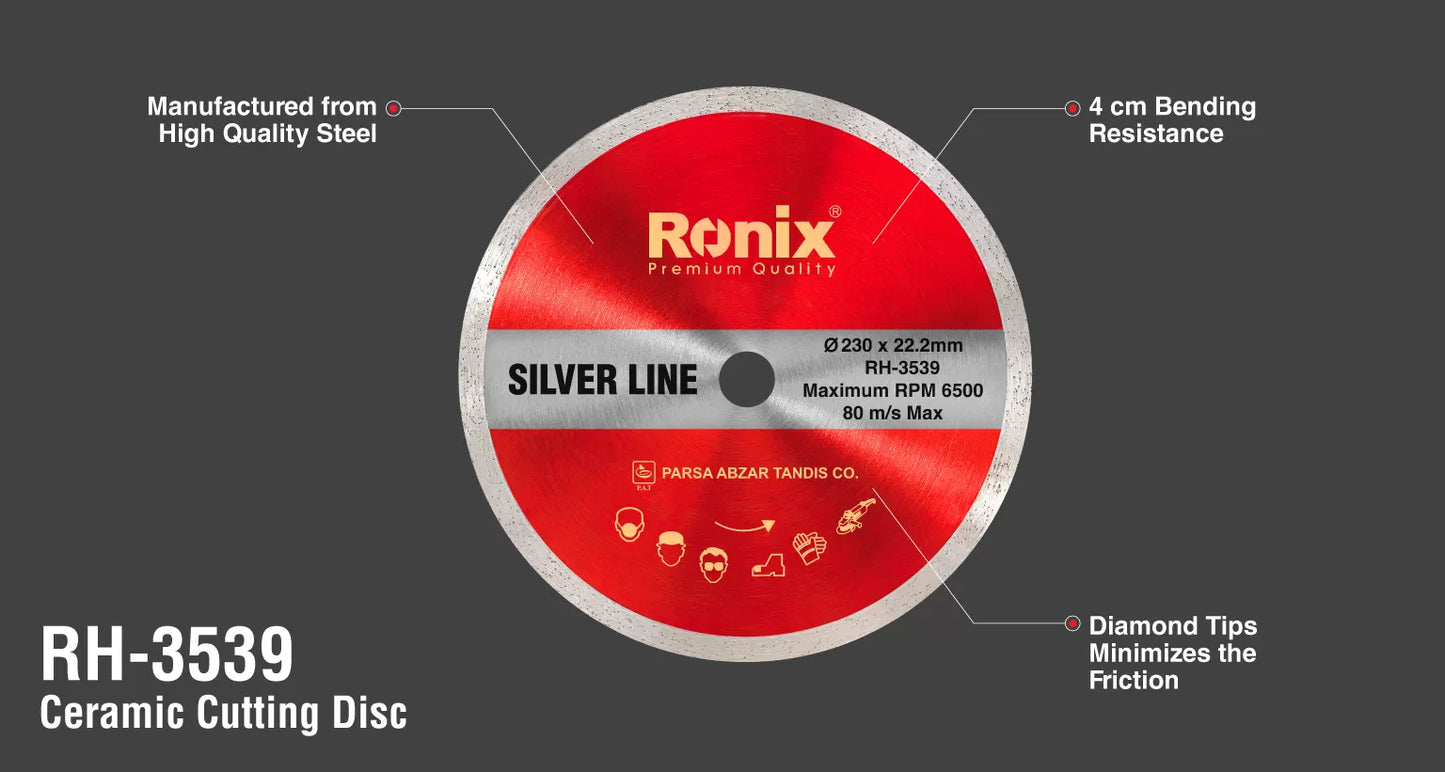 [RH-3539] Disco da Taglio Ceramico 230mm - Serie Silverline