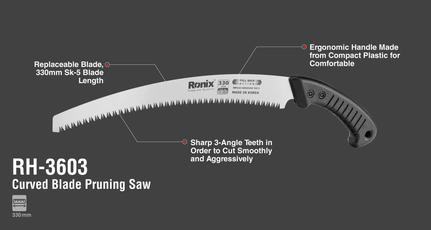 [RH-3603] Seghetto da potatura con lama curva 330 mm