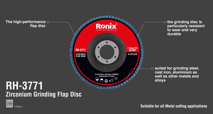 [RH-3771] Disco lamellare per smerigliatura in zirconio 115mm-60grit