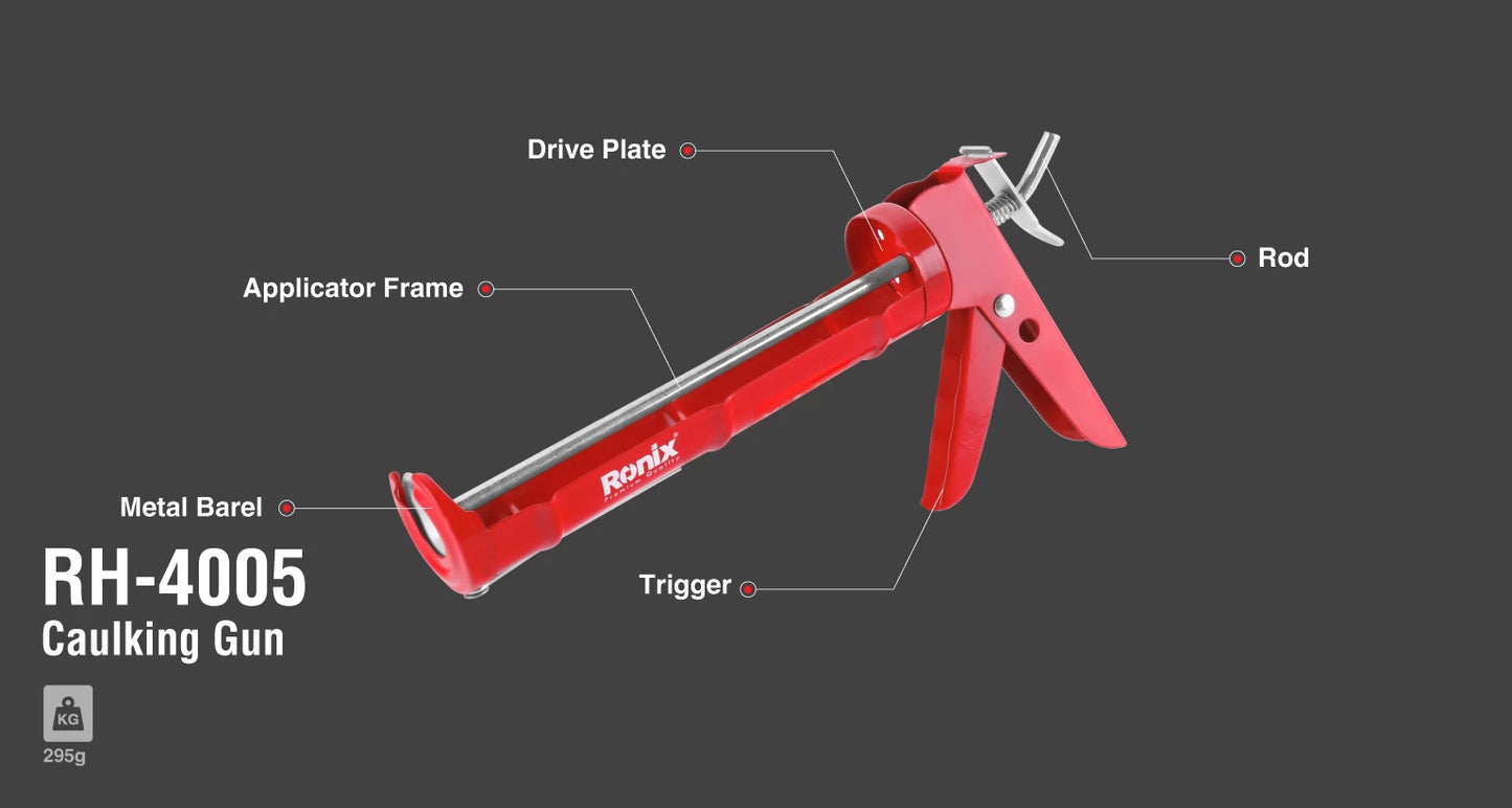 [RH-4005] Pistola per Silicone 9”, 800N, 0.6mm- Uso Industriale