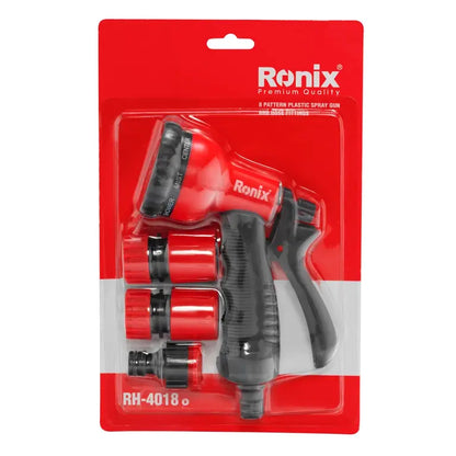 [RH-4018] Pistola a spruzzo d'acqua in plastica 8Pattern e raccordi per tubo