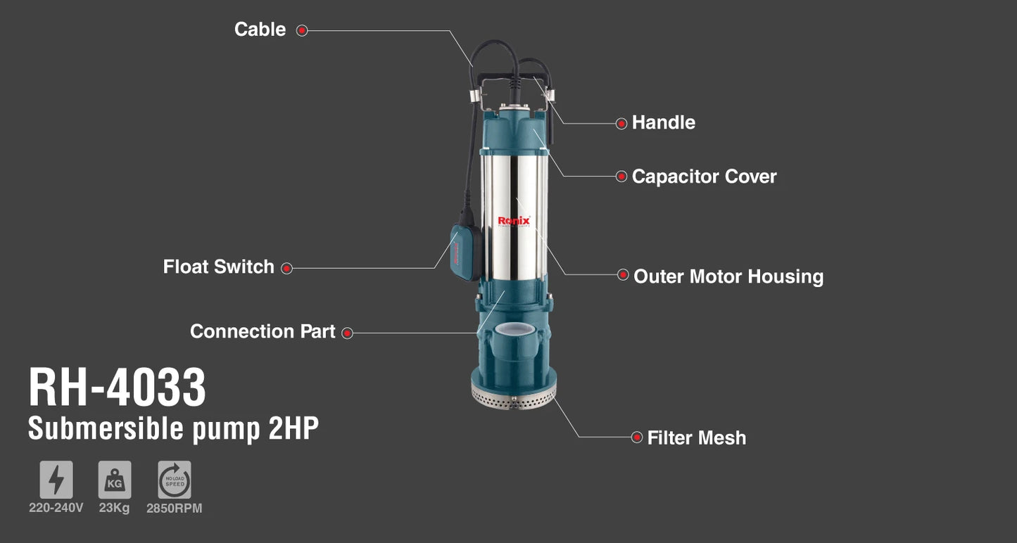 [RH-4033] Pompa sommersa 2HP