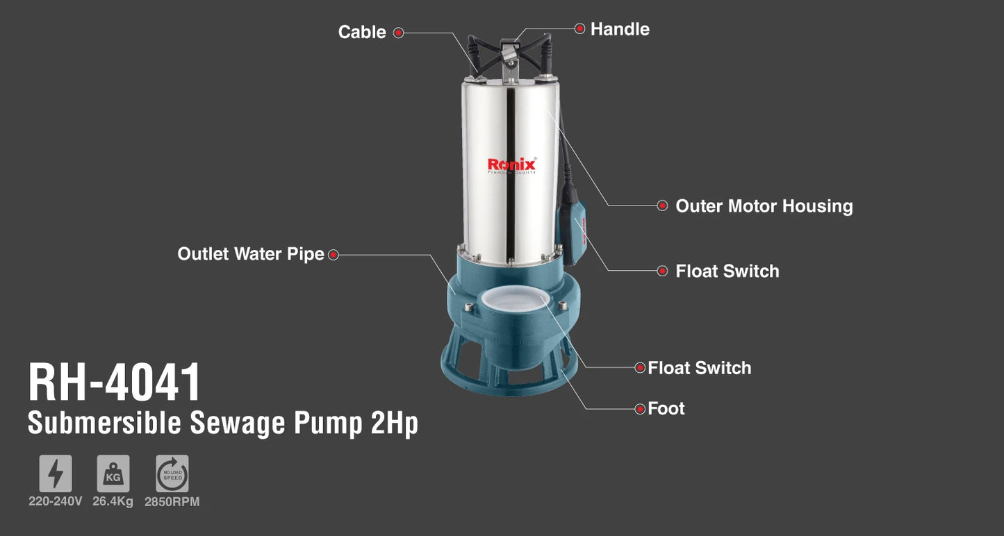 [RH-4041] Pompa Sommersa per Fogne 2Hp