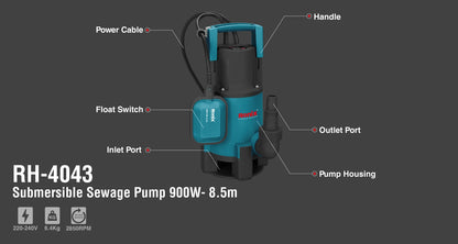 [RH-4043] Pompa Sommersa per Fogne 900W-8.5m