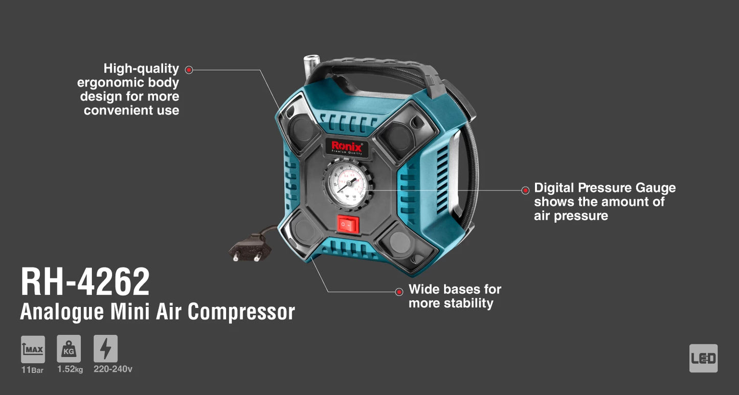 [RH-4262] Compressore d'Aria Mini Analogico 11Bar