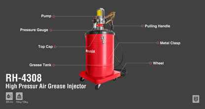 [RH-4308] Iniettore di Grasso ad Alta Pressione 30L