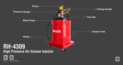 [RH-4309] Iniettore di Grasso ad Alta Pressione 45L