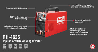 [RH-4625] Inverter per Saldatura Arc/TIG Topline, 11 KVA, 250A