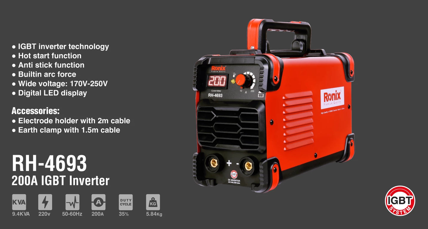 [RH-4693] Inverter per Saldatura ad Arco DC 20-200A
