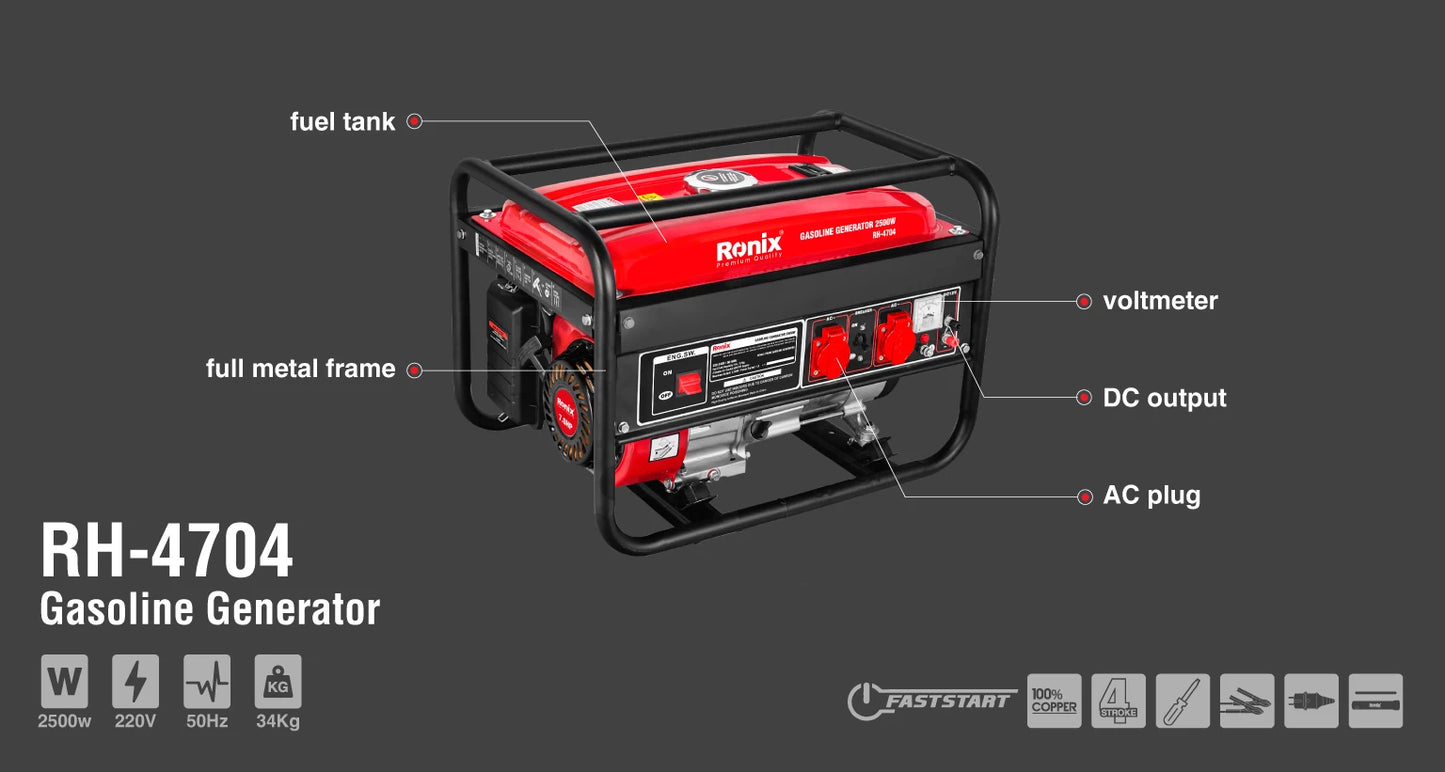 [RH-4704] Generatore a Benzina 2.5Kw-15L