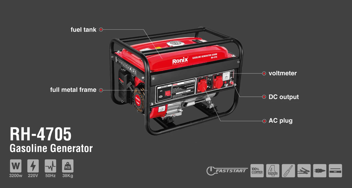 [RH-4705] Generatore a Benzina 3.2Kw-15L