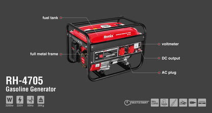 [RH-4705] Generatore a Benzina 3.2Kw-15L