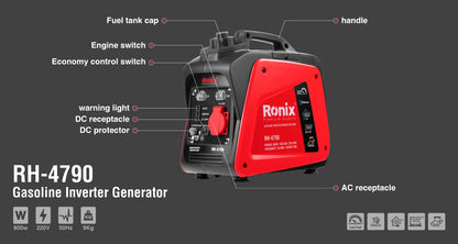 [RH-4790] Generatore Inverter a Benzina 0.80Kw-2.1L