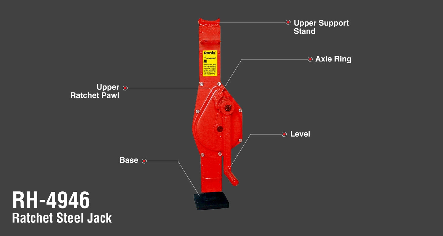 [RH-4946] Crick in acciaio a cricchetto da 1,5 tonnellate