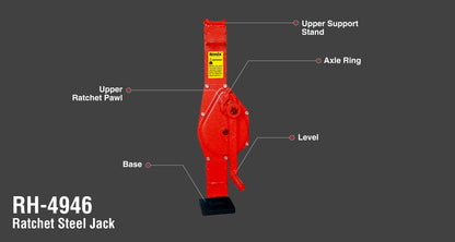 [RH-4946] Crick in acciaio a cricchetto da 1,5 tonnellate