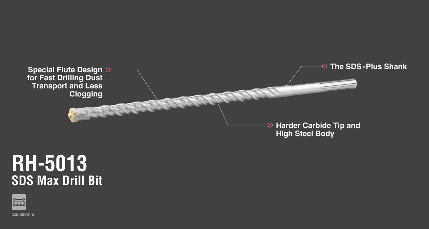 [RH-5013] Punta SDS Max 22x500 mm