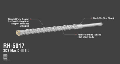 [RH-5017] Trapano a percussione SDS Max 32x500 mm
