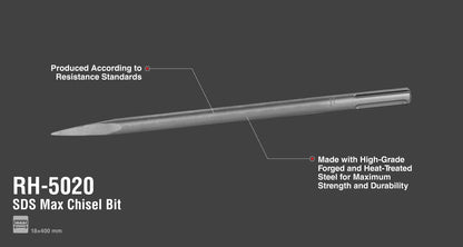 [RH-5020] SDS Max Punta a scalpello 18x400 mm